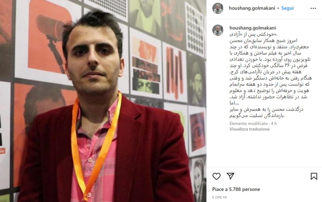 Suicidio sospetto di un reporter iraniano