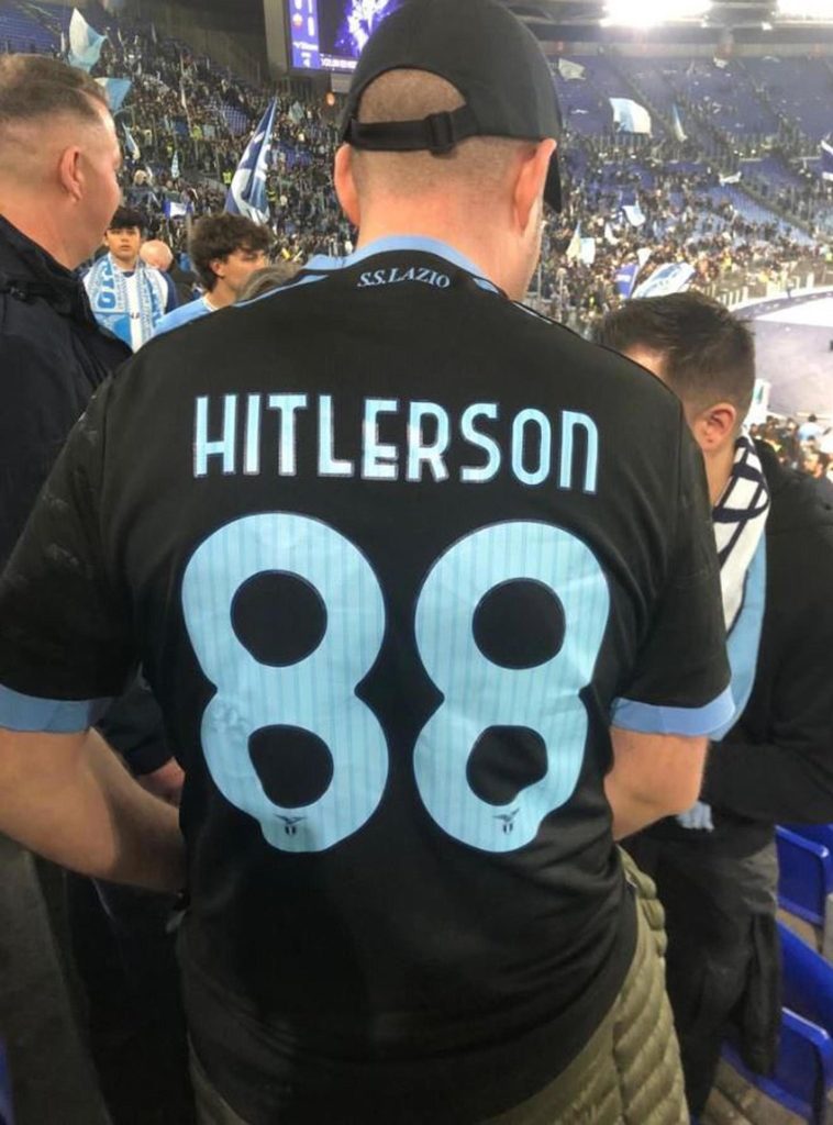 Individuato tifoso laziale con maglia ‘Hitlerson 88’