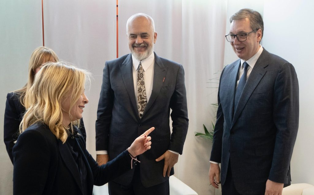 Meloni incontra Vucic e Rama al Vinitaly
