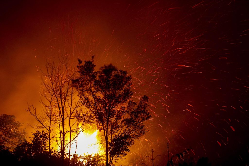 Incendio sull’isola di Sumatra