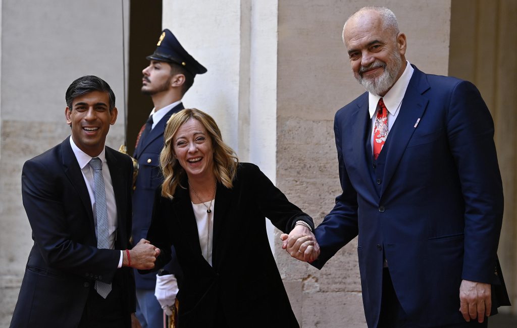Atreju, incontro tra Meloni, Sunak e Edi Rama