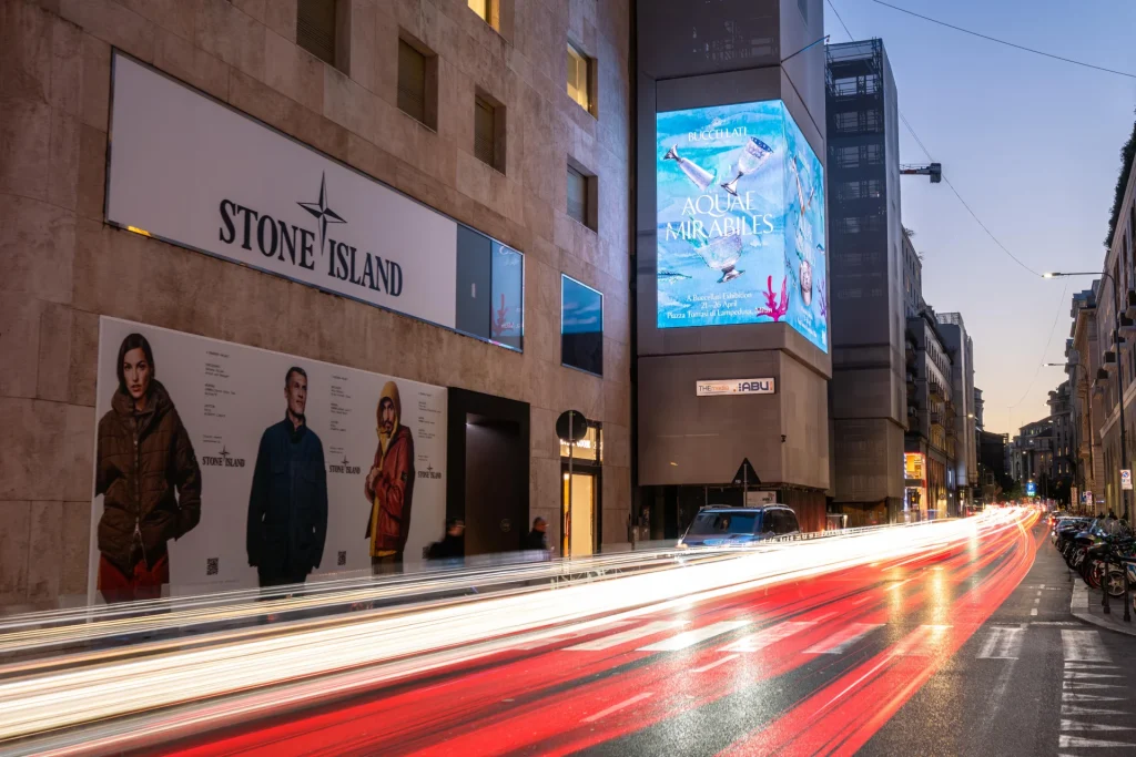 DOOH a Milano, ledwall pubblicitario in Corso Matteotti