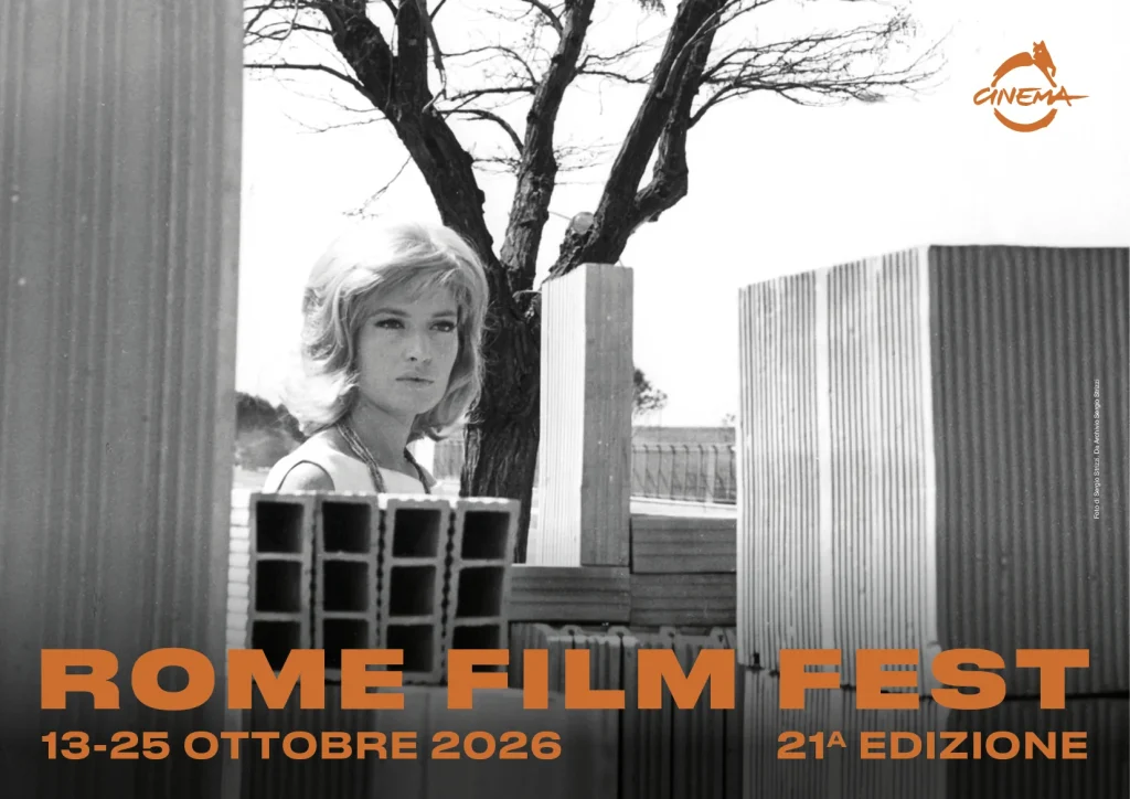 Immagine ufficiale della Festa del Cinema di Roma 2026, con Monica Vitti sul set de L’eclisse