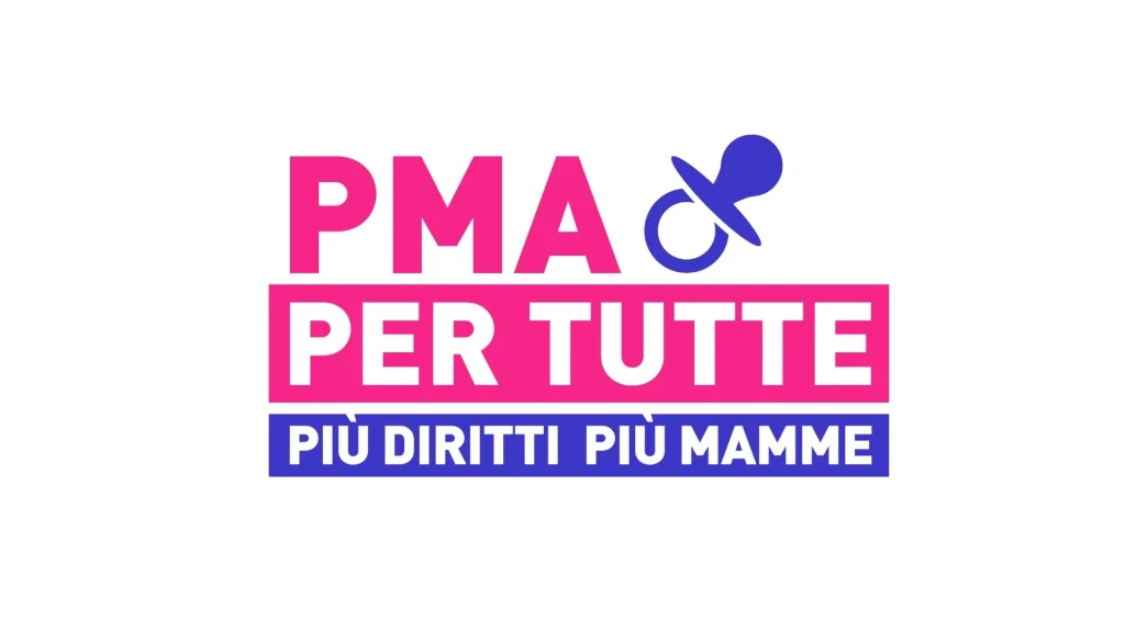 Il logo della campagna PMA per tutte dell’Associazione Luca Coscioni