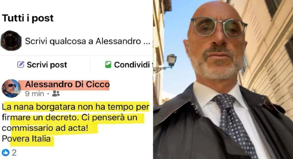 Magistrato attacca Meloni sui social: “Nana borgatara non ha tempo per firmare il decreto”
