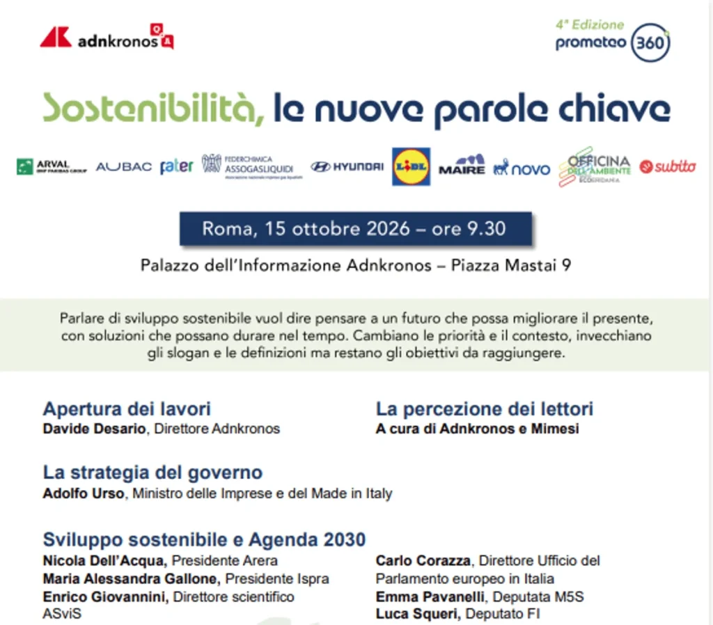 Sostenibilità, ‘le nuove parole chiave’: torna l’appuntamento con Adnkronos Q&A