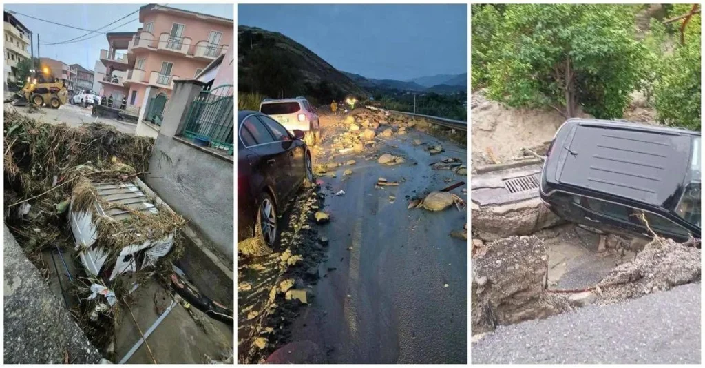 Maltempo sull’Italia, torrenti esondati e case allagate a Lipari. Frana a Mergellina: evacuati tre appartamenti